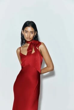 Alice Satin Scarf Red