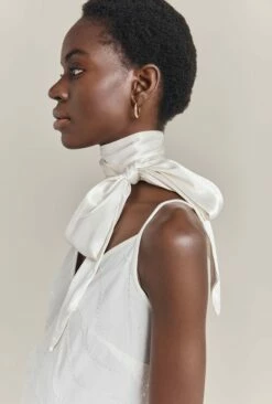 Alice Satin Scarf Ivory