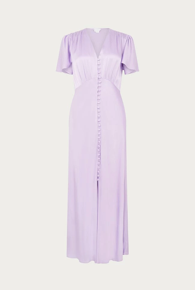Grace Satin Midi Dress Lilac - Image 5
