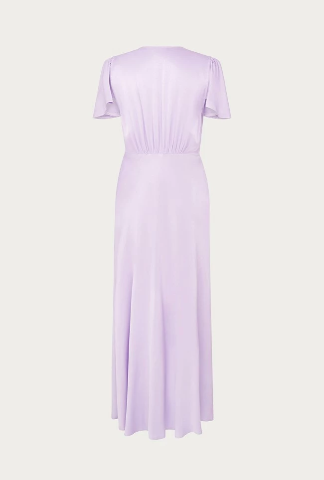 Grace Satin Midi Dress Lilac - Image 6