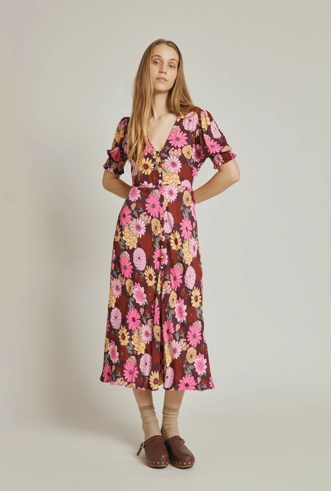 Alisa Dress Pink Woodstock Floral