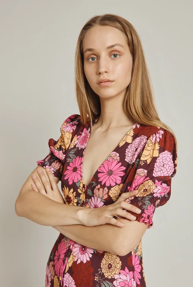 Alisa Dress Pink Woodstock Floral - Image 3