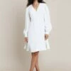 Shyla Crepe Knee-Length Dress Ivory