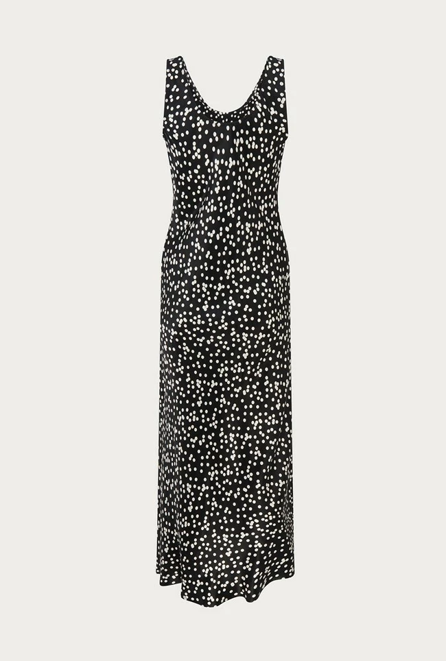 Palm Black Spot Slip Midi Dress Black Spot - Image 5