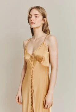 Jada Satin Midi Dress Honey