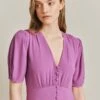 Mia Crepe Knee Length Dress Mauve