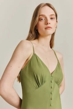 Sofia Crepe Midi Dress Green