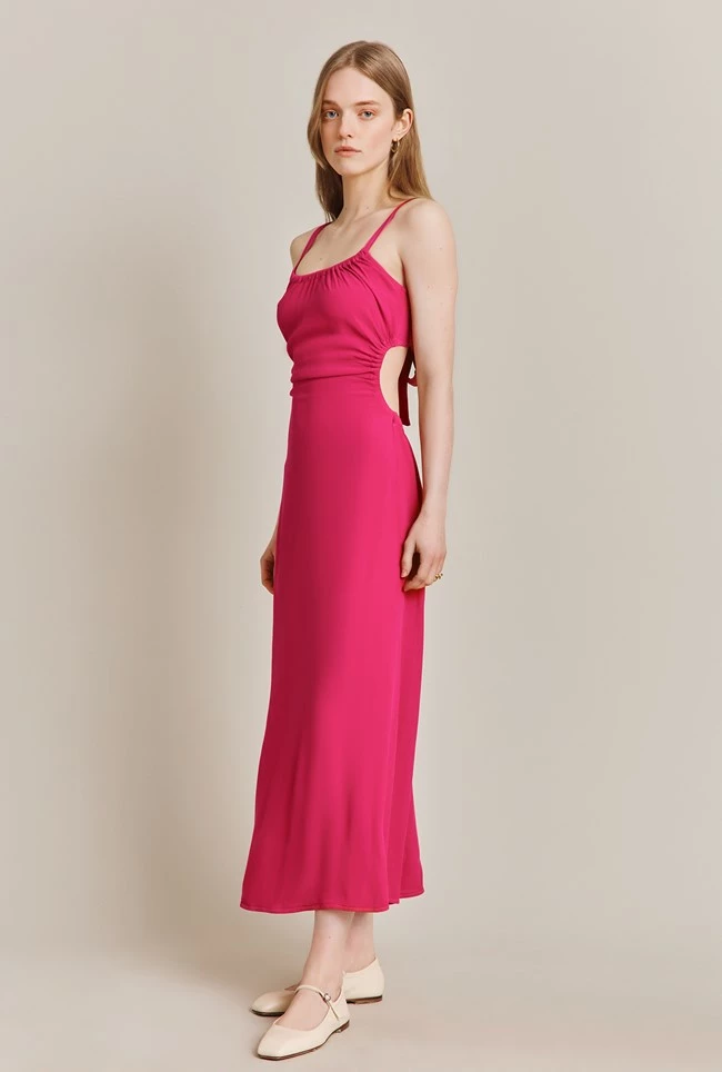 Sophie Crepe Midi Dress Pink