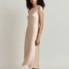 Steph Midi Satin Dress Stone