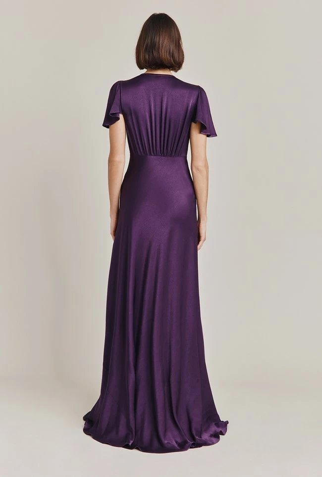 Delphine Satin Maxi Dress Blackberry - Image 4
