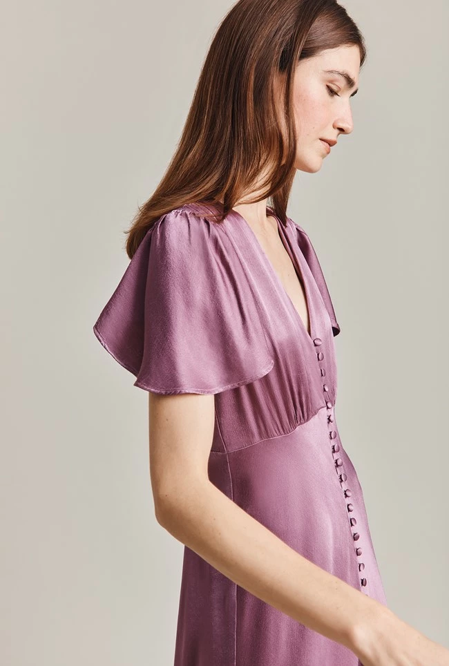 Delphine Satin Maxi Dress Purple Gumdrop - Image 2