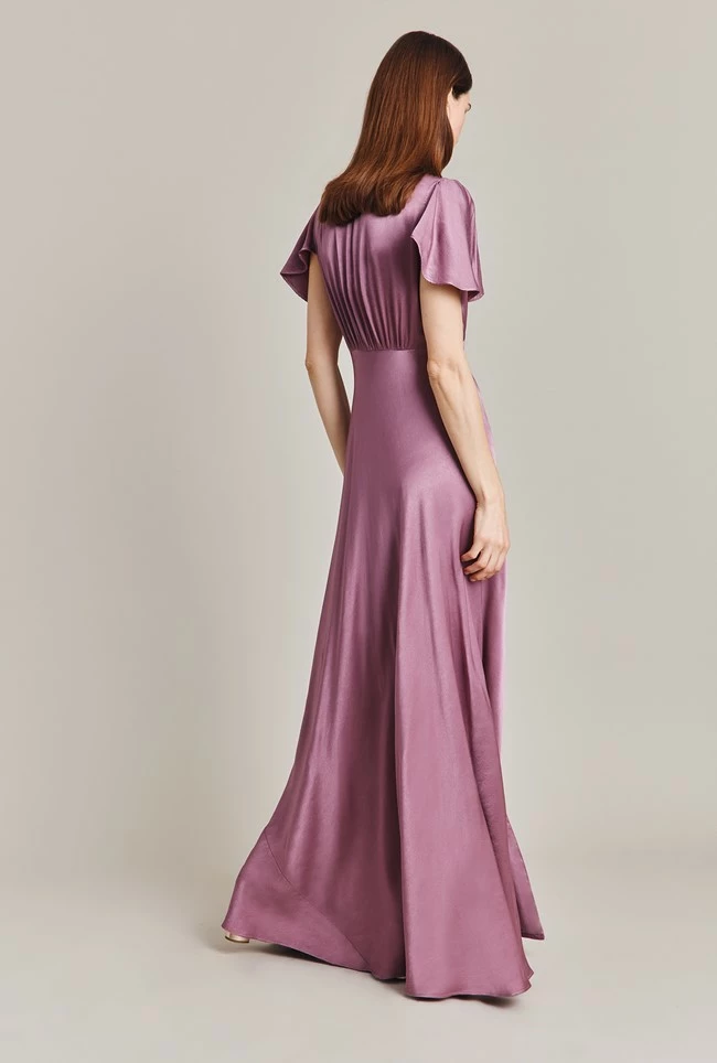 Delphine Satin Maxi Dress Purple Gumdrop - Image 4