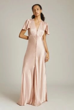 Delphine Satin Maxi Dress Boudoir Pink
