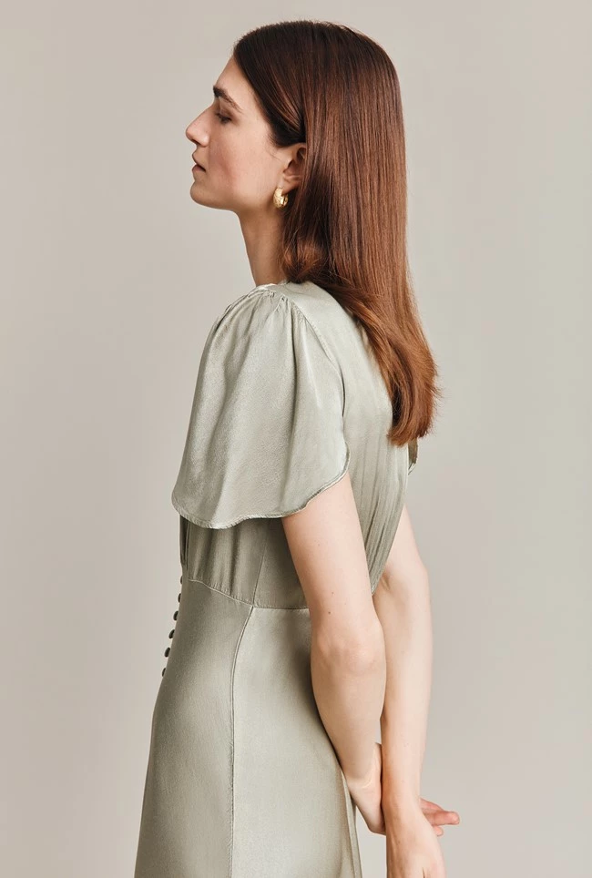 Grace Satin Midi Dress Seagrass - Image 4