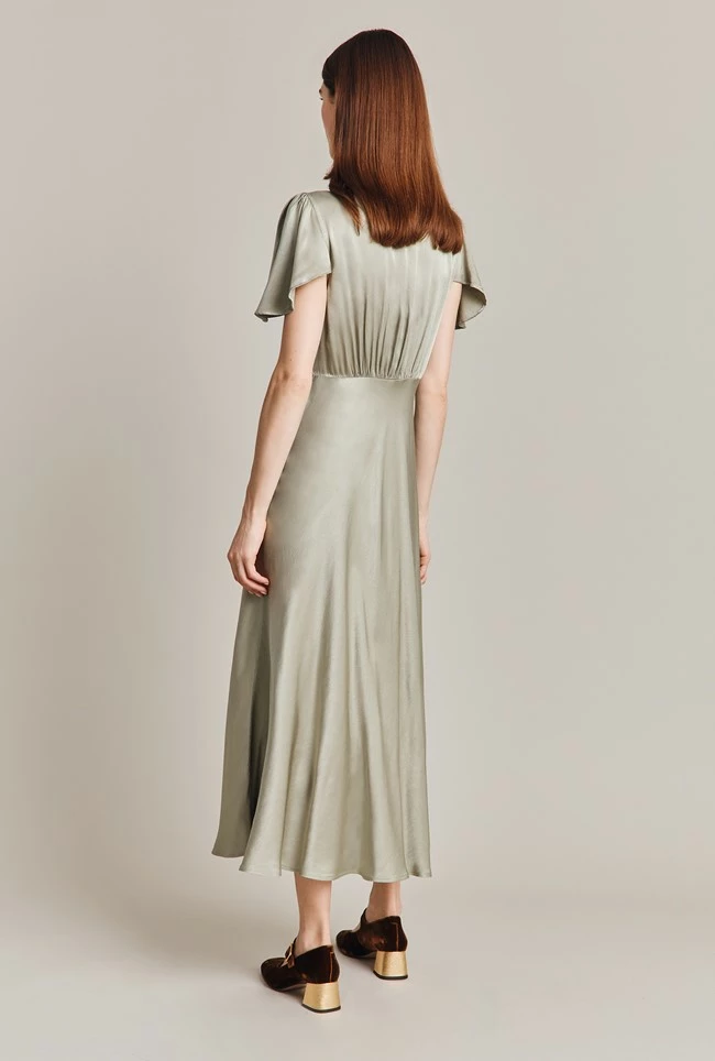 Grace Satin Midi Dress Seagrass - Image 6
