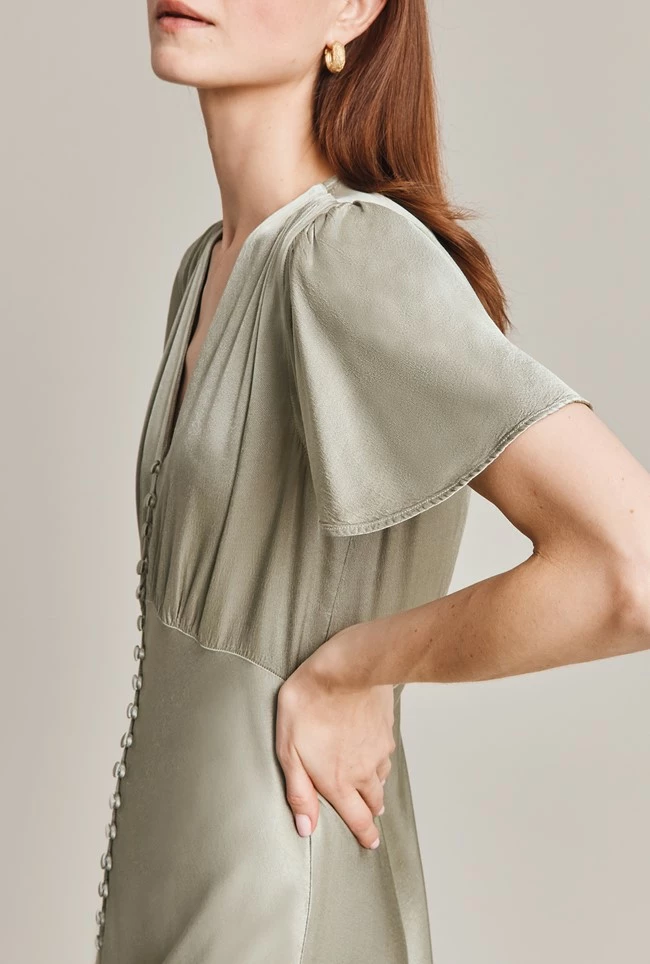 Grace Satin Midi Dress Seagrass - Image 5