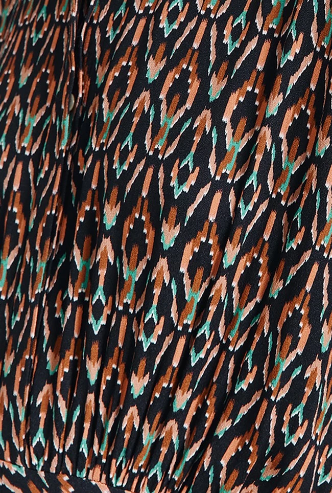 Harriet Crepe Midi Dress Black Soft Ikat - Image 6