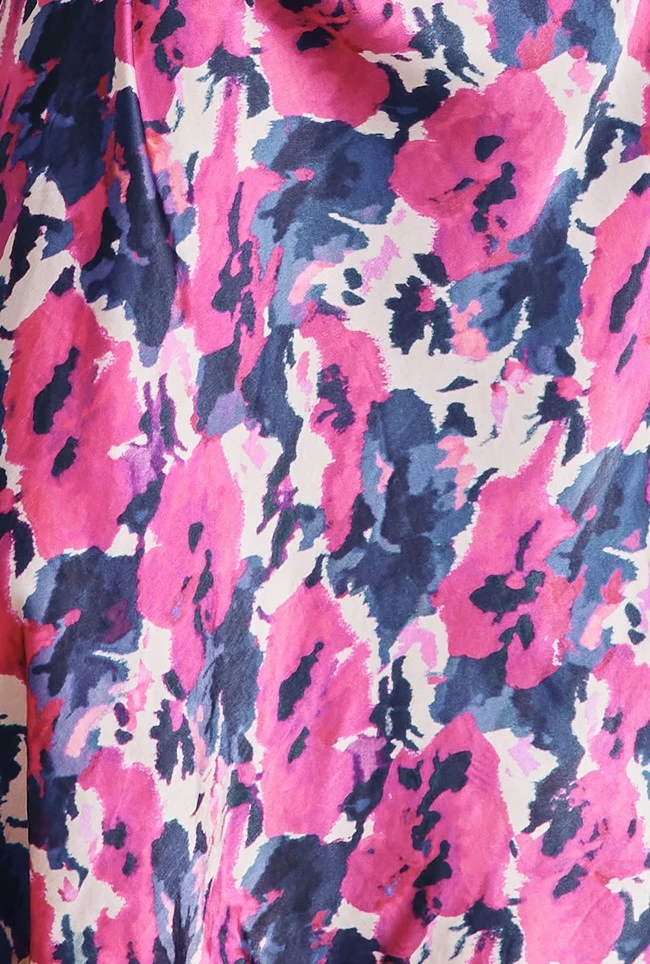 Harper Satin Midi Dress Pink Poppies - Image 6