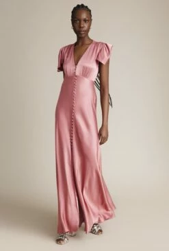 Delphine Satin Maxi Dress Pink