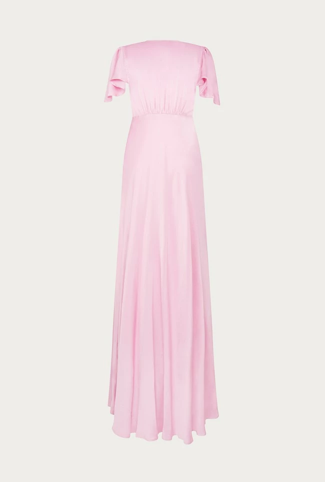 Delphine Satin Maxi Dress Pink - Image 5