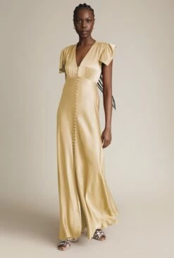 Delphine Satin Maxi Dress Buttermilk