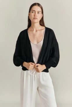 Anouk Satin Bomber Jacket Black