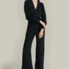 Olivia Crepe Wide Leg Jumpsuit Black