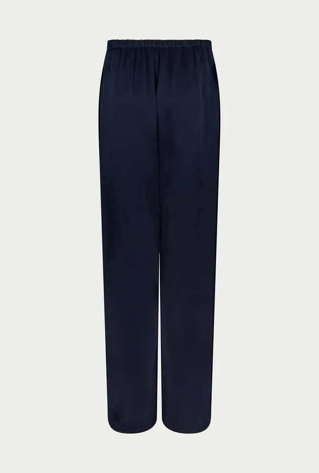 Imogen Satin Wide Leg Trouser Navy - Image 6