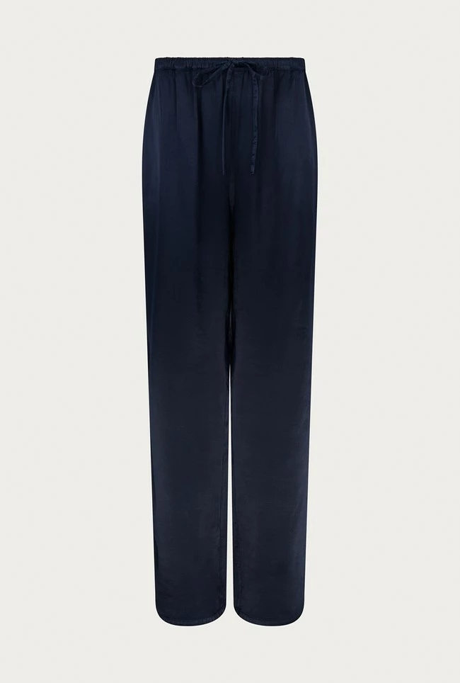 Imogen Satin Wide Leg Trouser Navy - Image 5