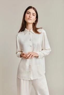 Ellie Satin Shirt Ivory