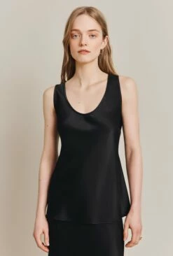 Margot Satin Top Black