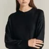 Grace Satin Sweatshirt Black