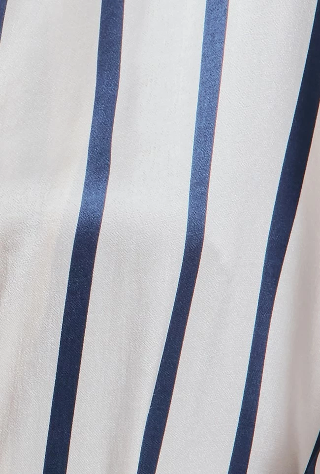 Amy Satin Long Sleeve Shirt Navy Stripe - Image 6