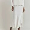 Luna Satin Slip Skirt Ivory