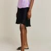 Arella Satin Slip Skirt Black