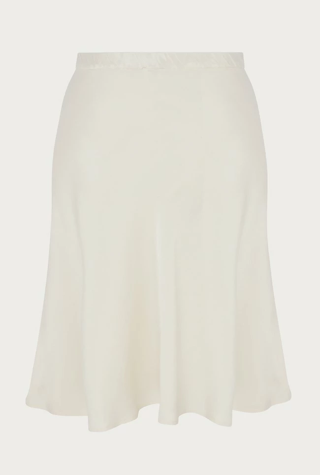 Arella Satin Slip Skirt Ivory - Image 6