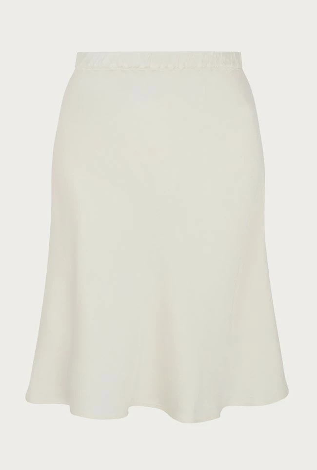 Arella Satin Slip Skirt Ivory - Image 5