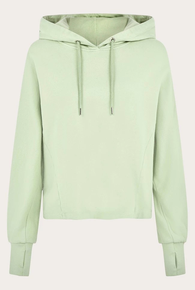 Cropped Organic Hoodie Mint Green - Image 6