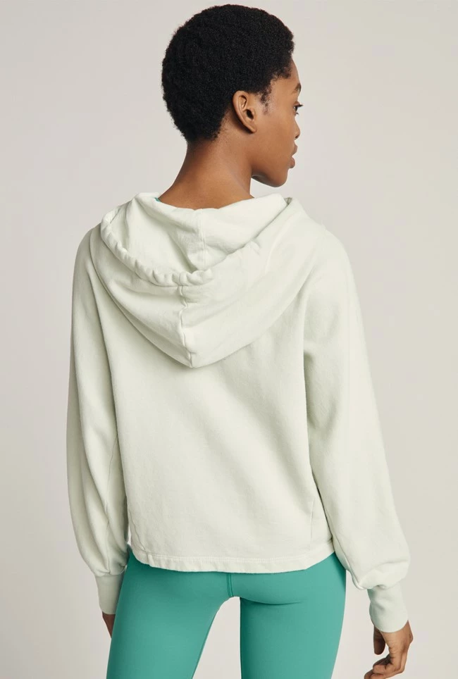 Cropped Organic Hoodie Mint Green - Image 5