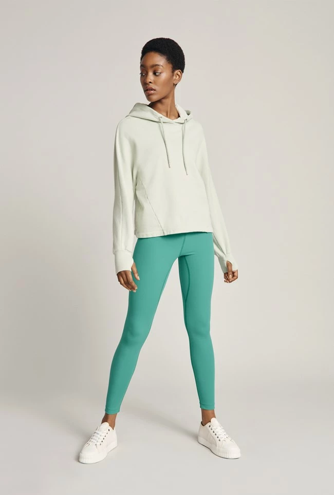 Cropped Organic Hoodie Mint Green - Image 2