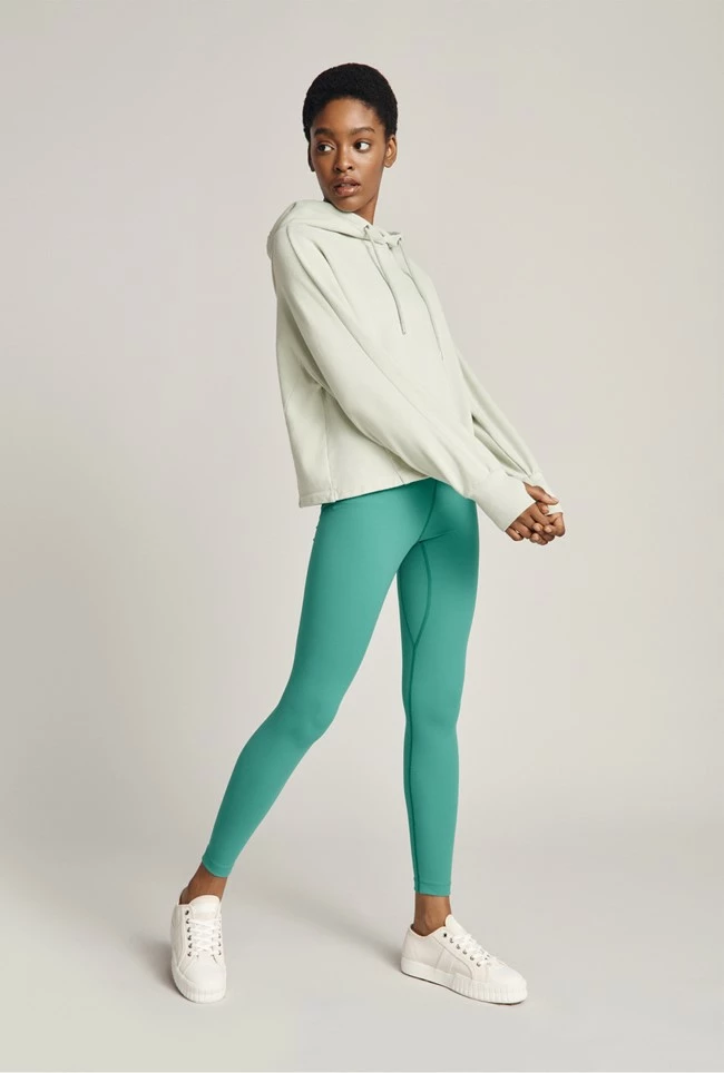 Cropped Organic Hoodie Mint Green - Image 3