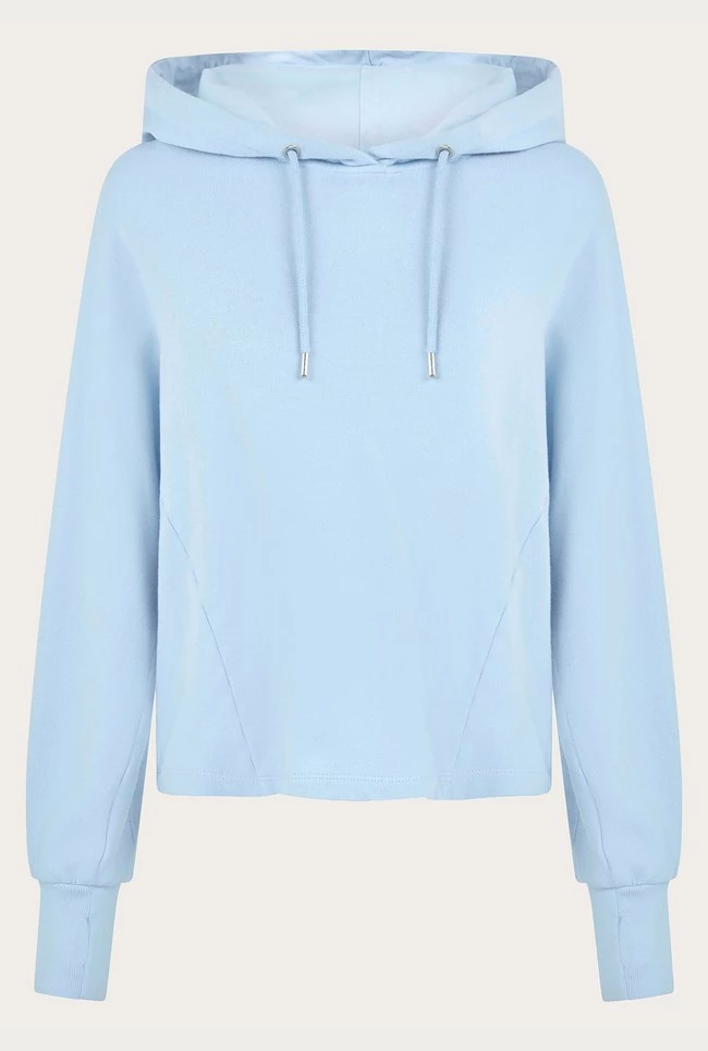 Cropped Organic Hoodie Pale Blue - Image 5