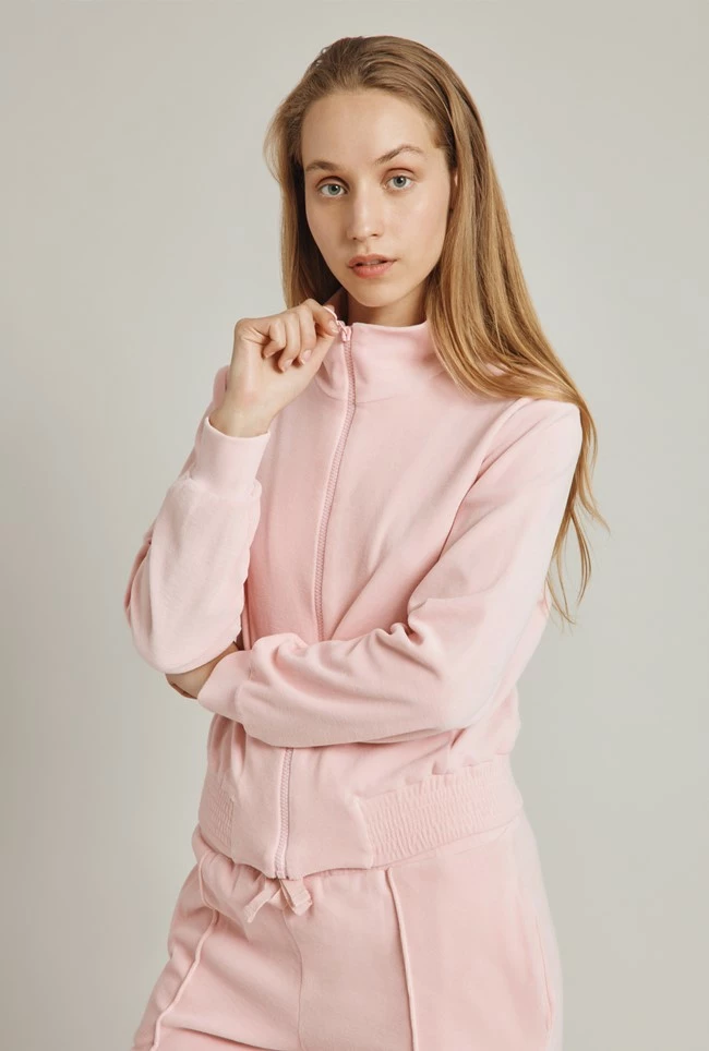 Velour Track Top Pink