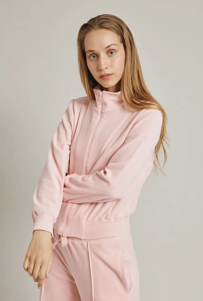 Velour Track Top Pink - Image 2