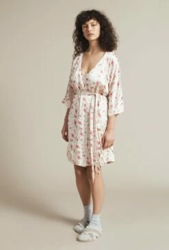 Alexa Satin Robe Vintage Rose